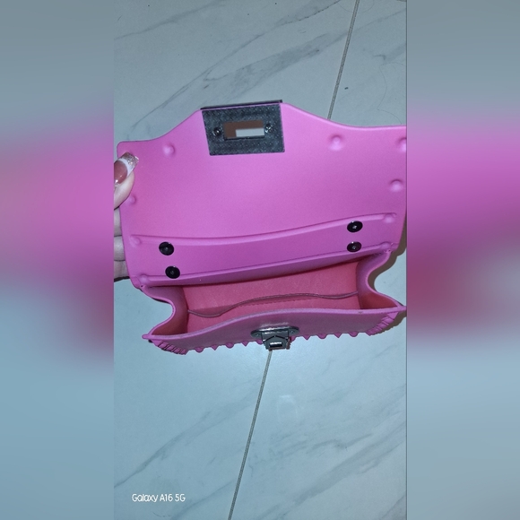 SHEIN Hot Pink Studded Mini Top-Handle Bag - Picture 2 of 3